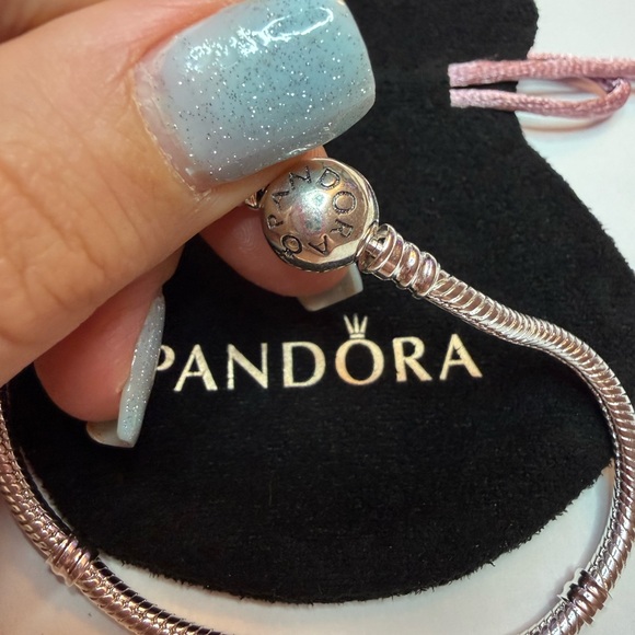 Pandora Silver Bracelet with Sparkling Ball Charm 19 см - Picture 3 of 7